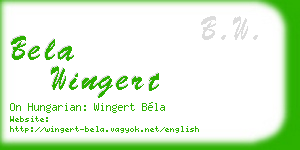 bela wingert business card
