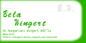 bela wingert business card